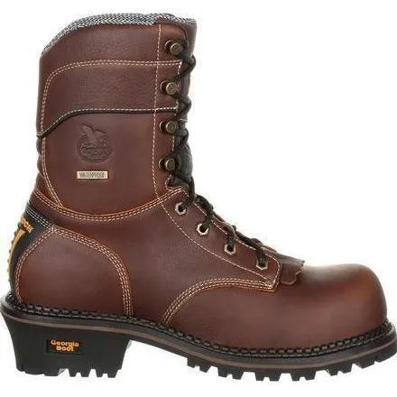 Georgia Men's AMP LT Logger Comp Toe WP Work Boot - Brown - GB00236