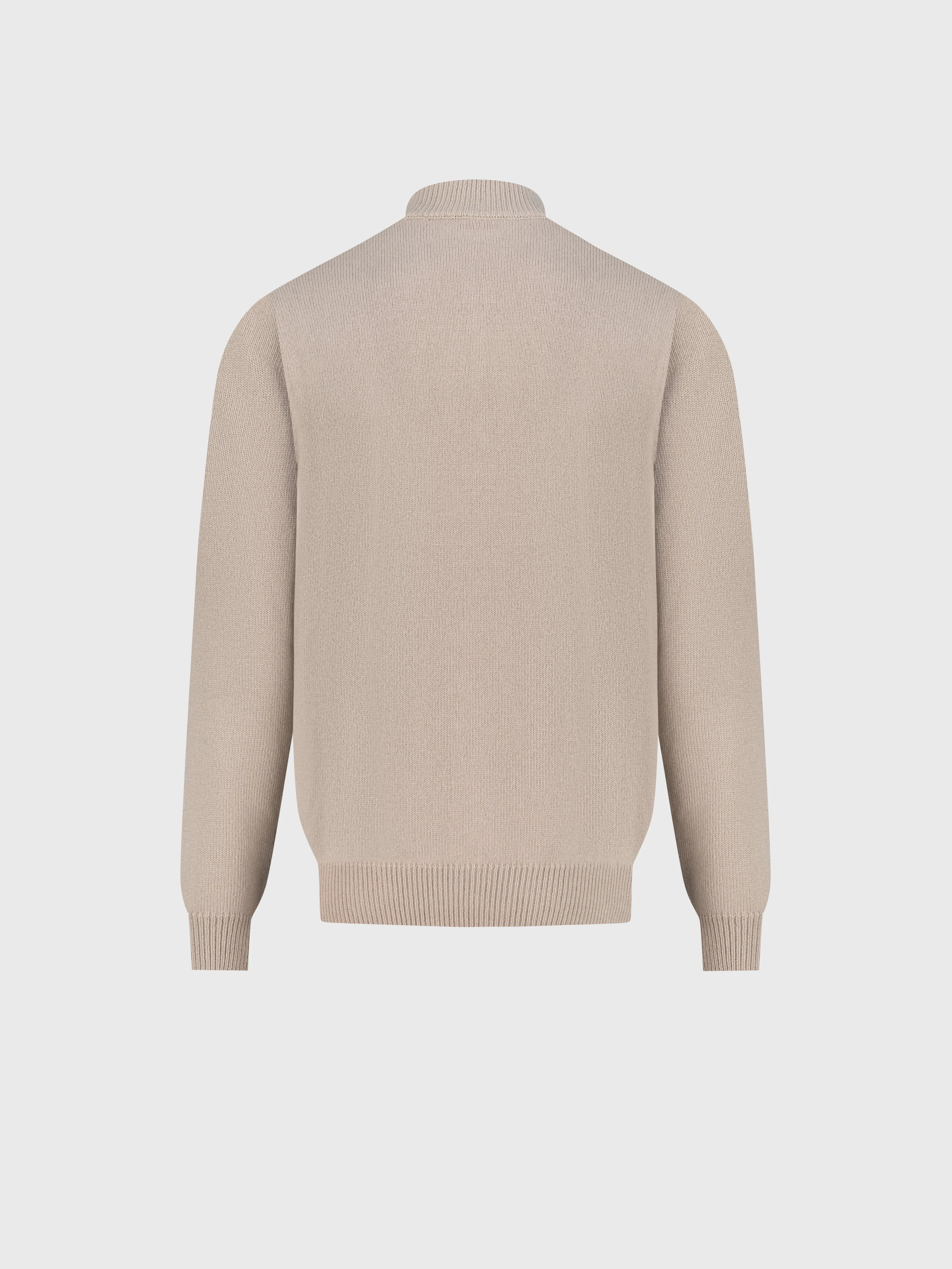 Half-Zip Mock Neck Cashmere Sweater Stone