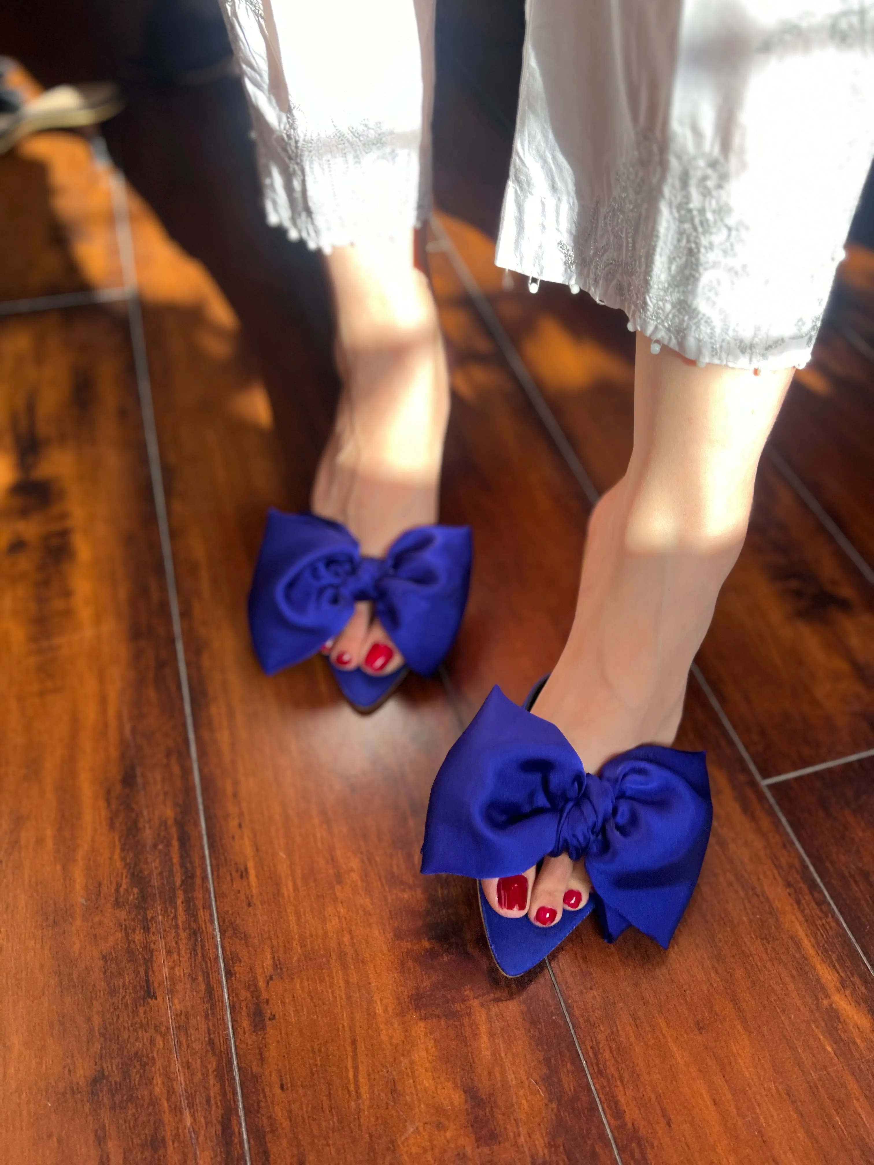 Hannah Bow Heels - Blue