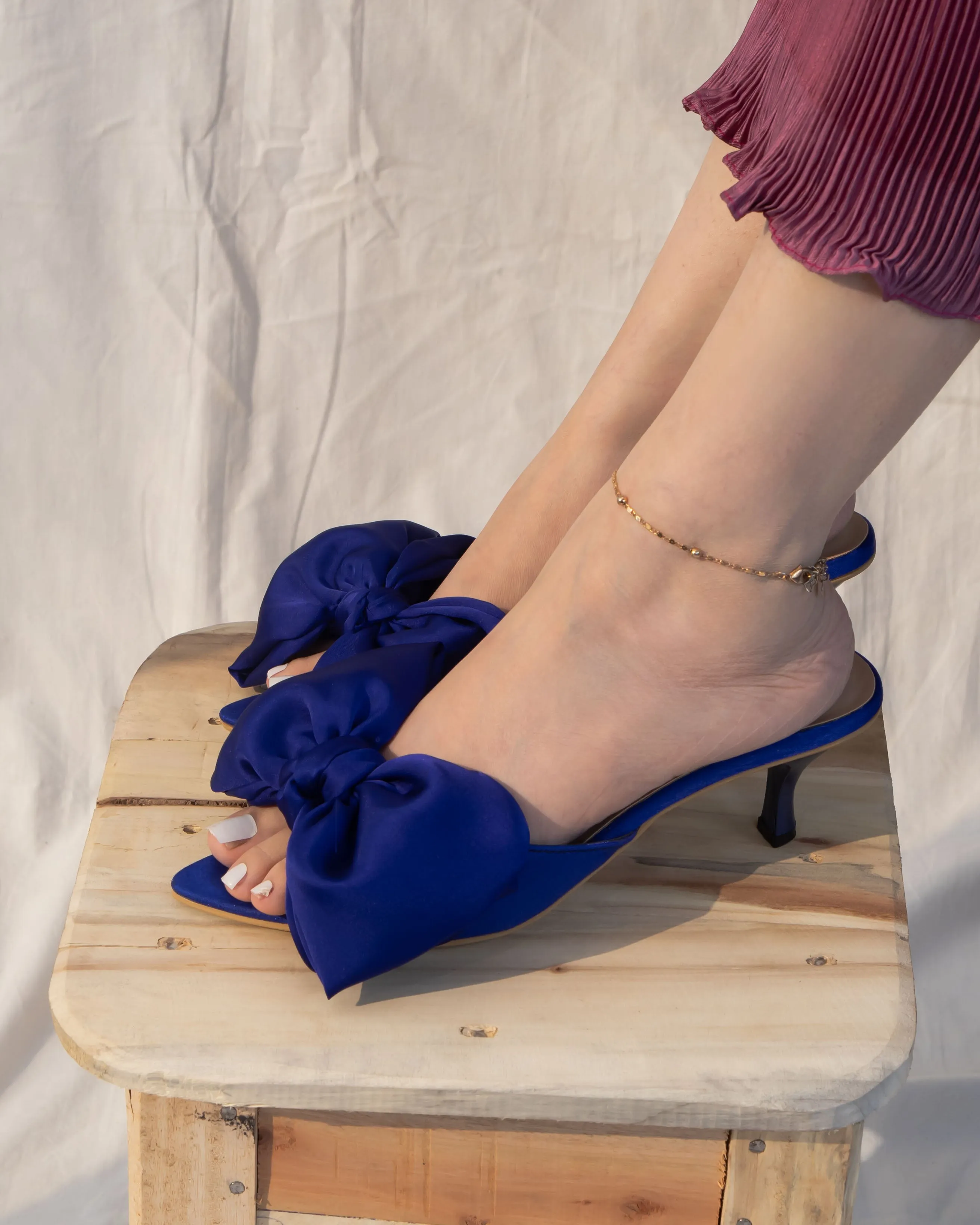 Hannah Bow Heels - Blue