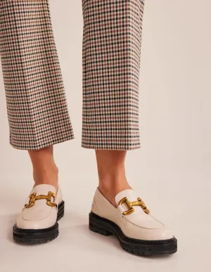 Iris Snaffle Chunky Loafers-Ecru Tumbled Leather