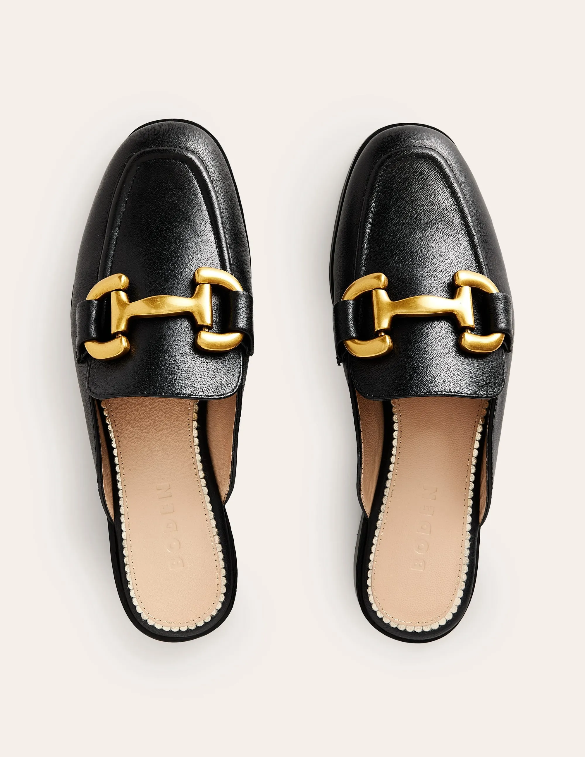 Iris Snaffle Mule Loafers-Black