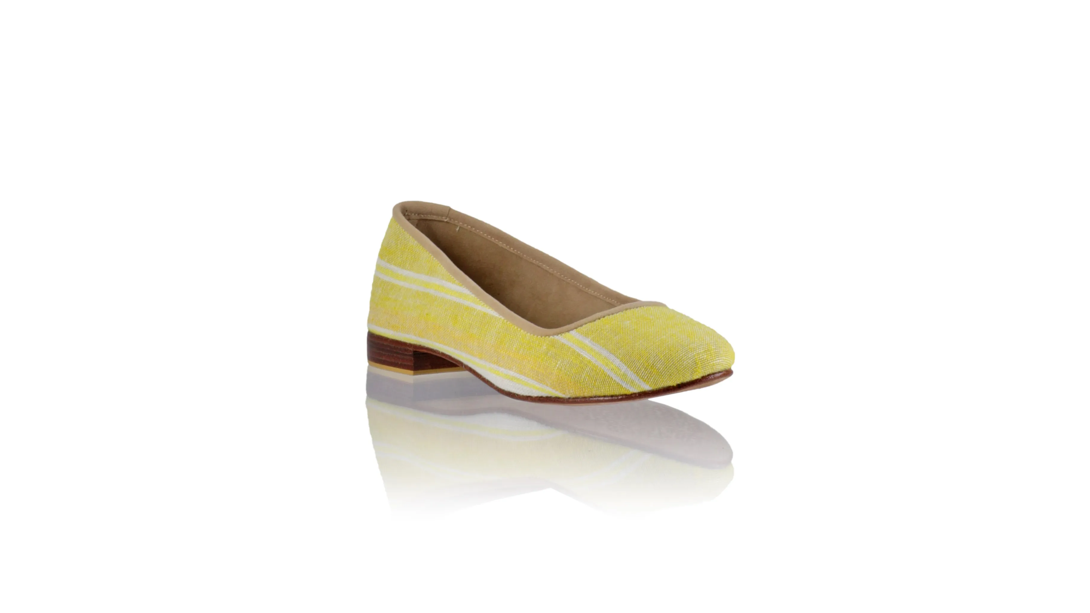 Kate 20mm Ballet - White & Yellow Line linen