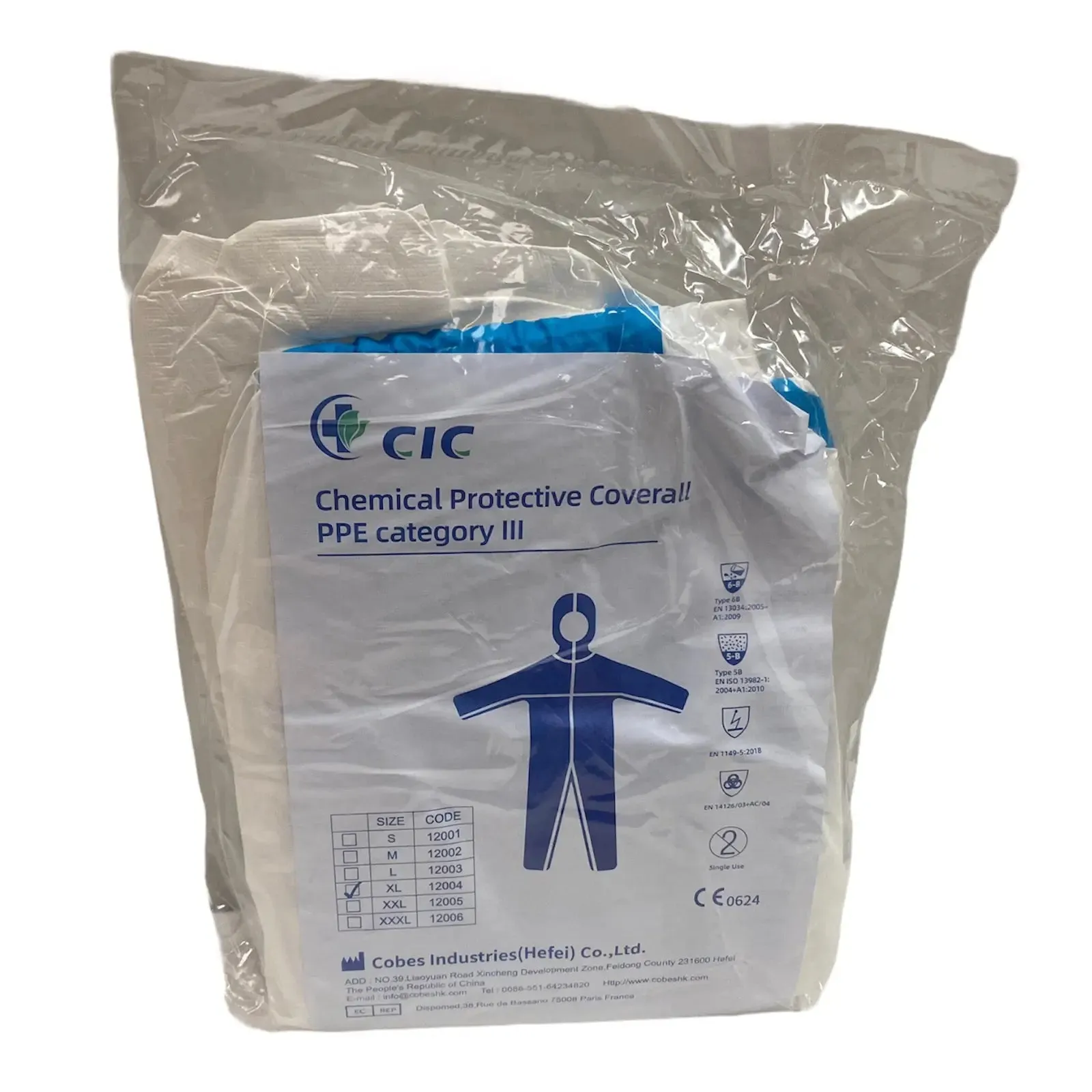 KeeboMed CIC Chemical Protective Coverall PPE Cat. III,