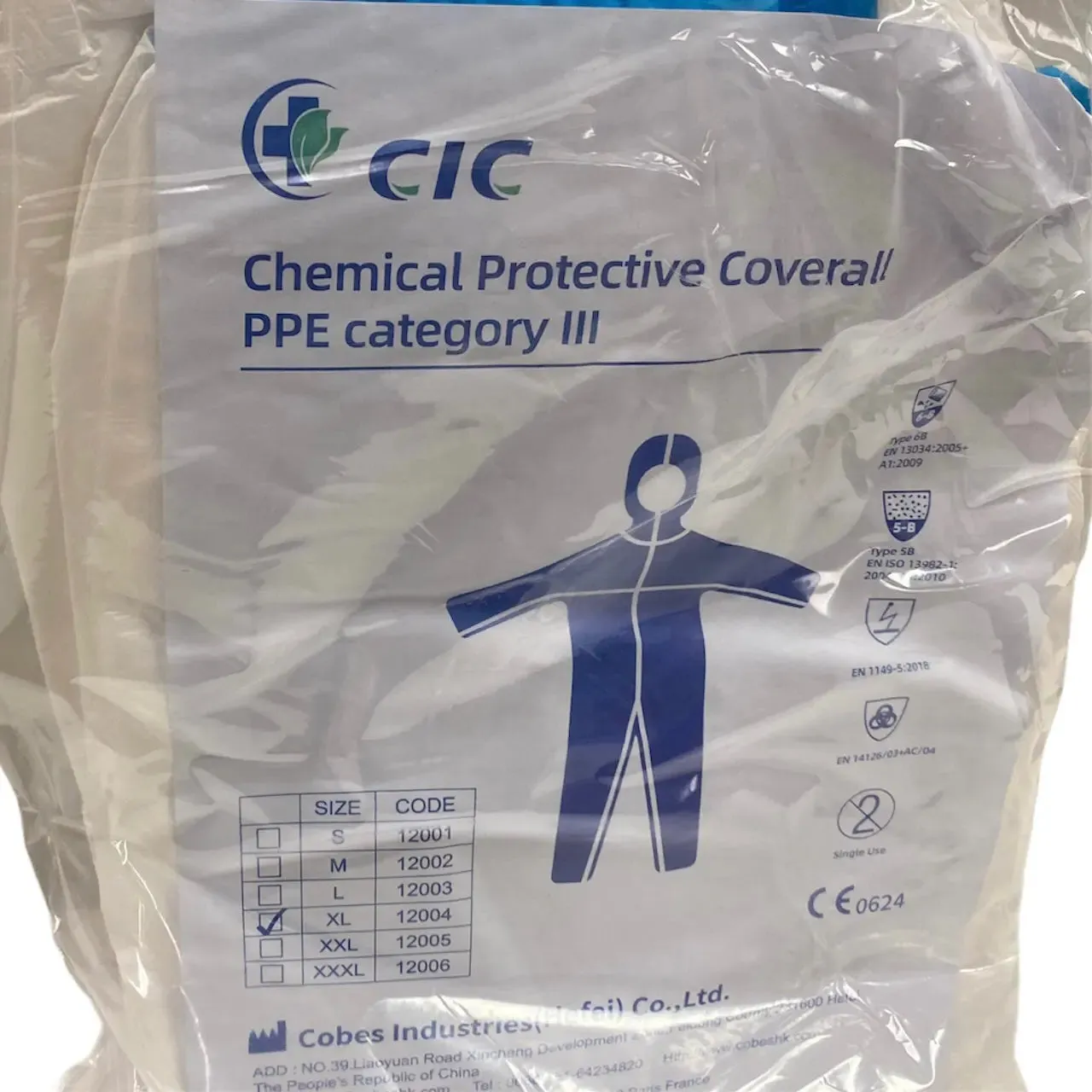 KeeboMed CIC Chemical Protective Coverall PPE Cat. III,