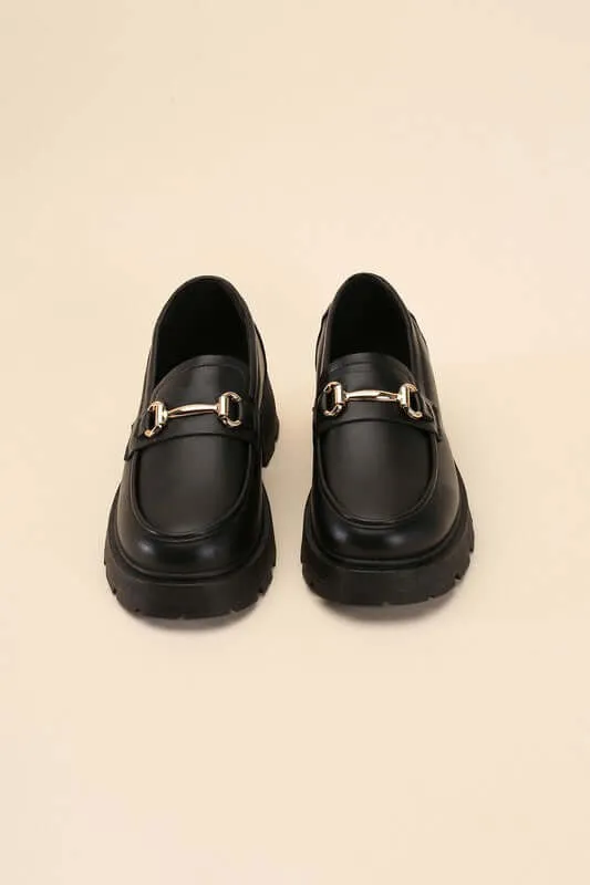 KINGSLEY-1 Horse-Bit Loafer in Black