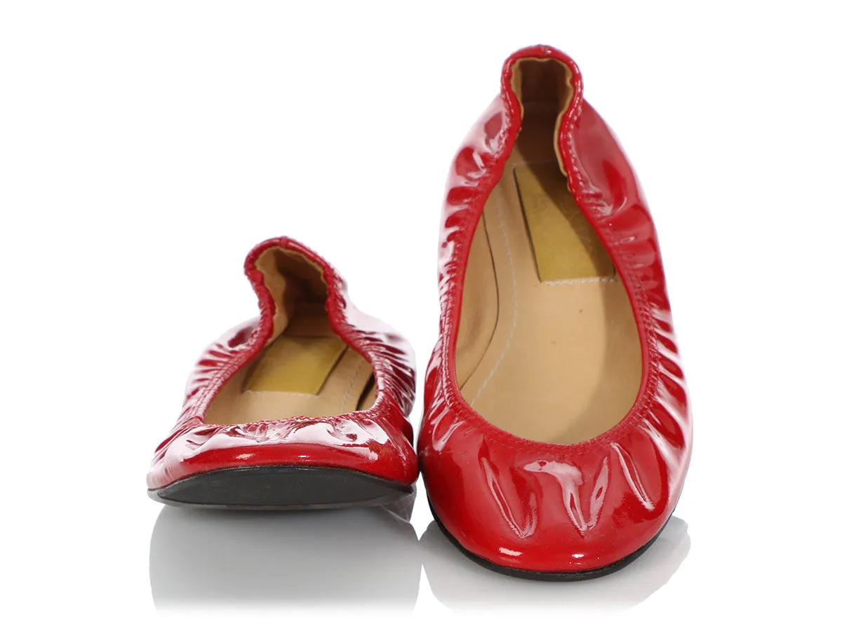 Lanvin Red Patent Leather Flats