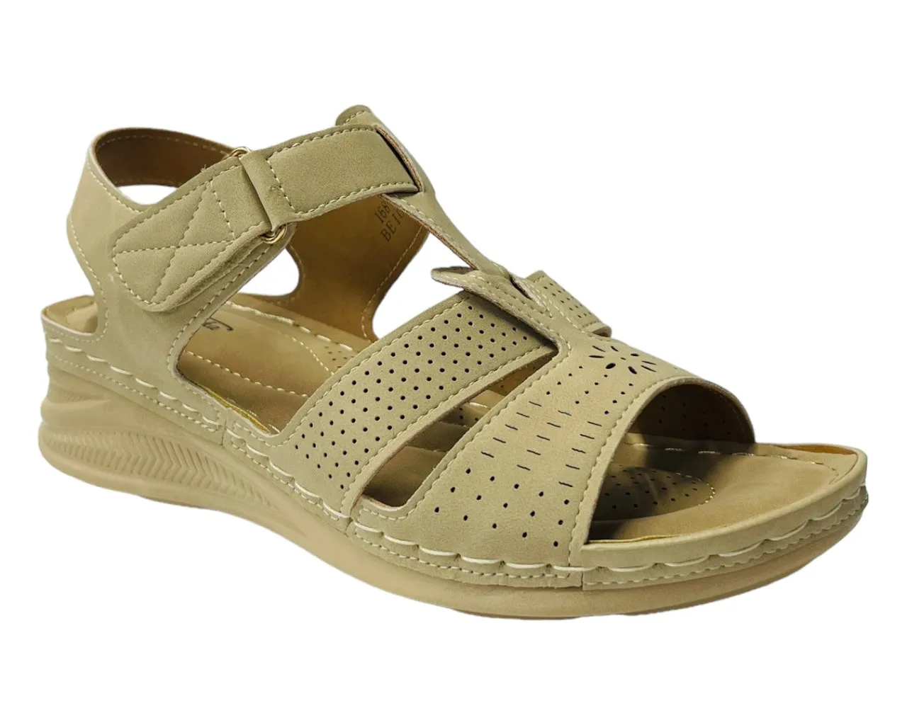 Lightweight Padded Faux Leather Sandals