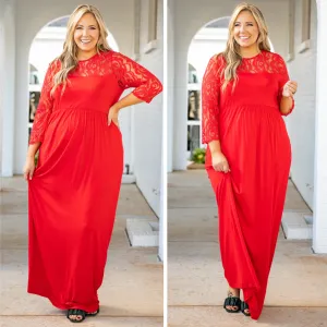 Looking Elegant Maxi Dress, Red