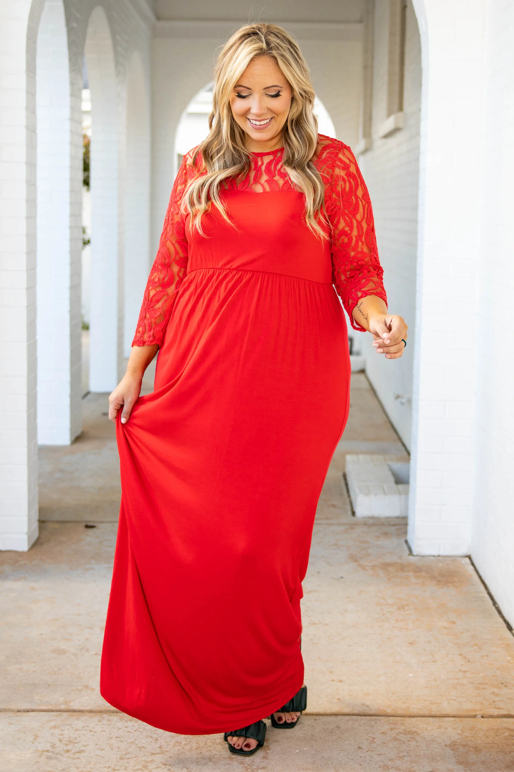 Looking Elegant Maxi Dress, Red