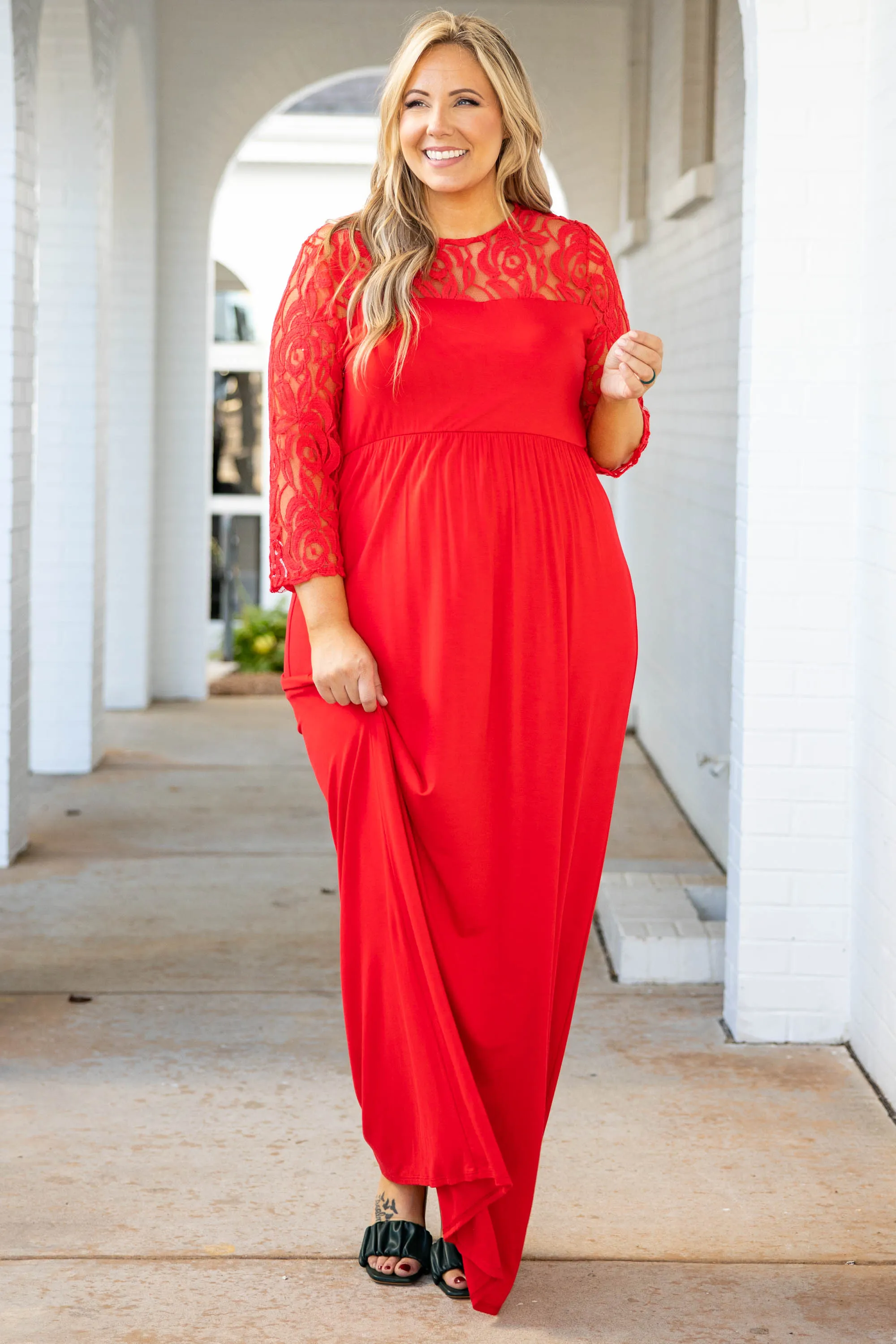 Looking Elegant Maxi Dress, Red