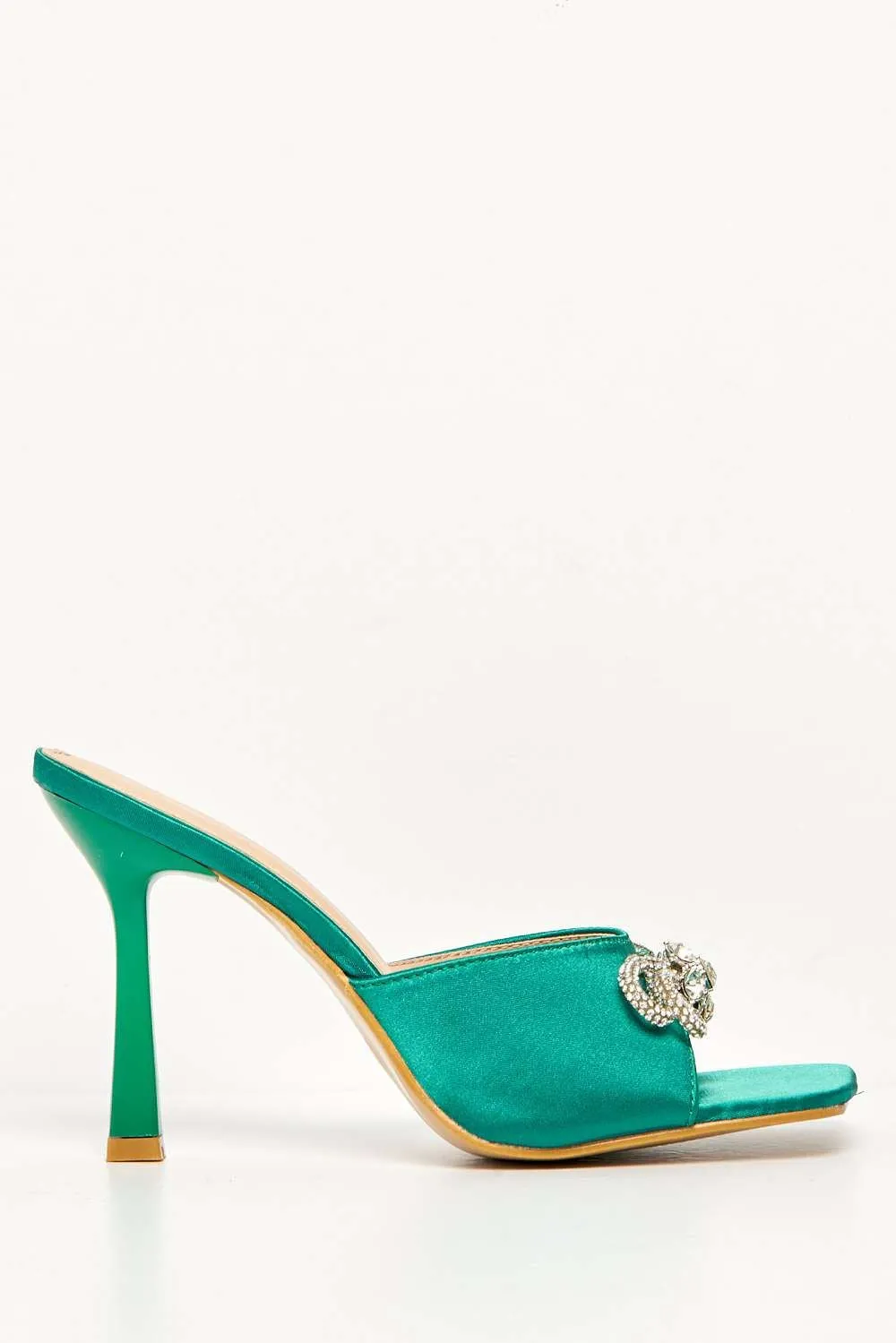 Mache Perspex Band with Diamante Bow Detail Mule in Green