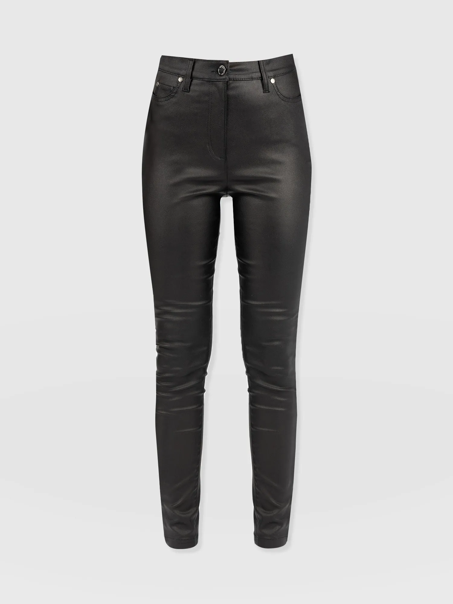 Maeva Skinny Pant - Black Coated