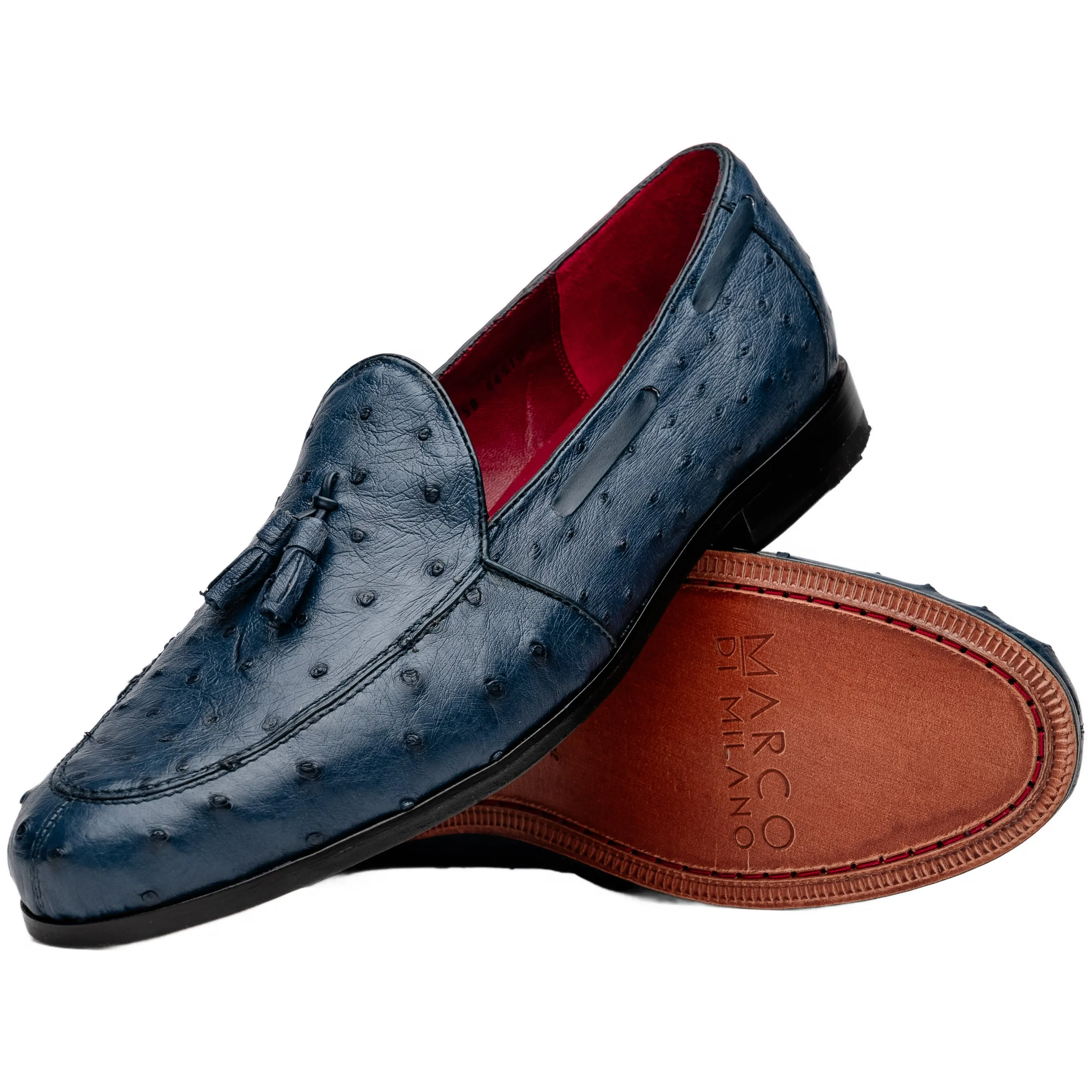 Marco Di Milano Aubiere Ostrich and Leather Navy