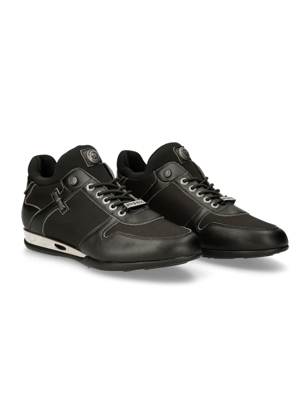 NEW ROCK Trendy Urban Black Hybrid Sneakers With Lacing