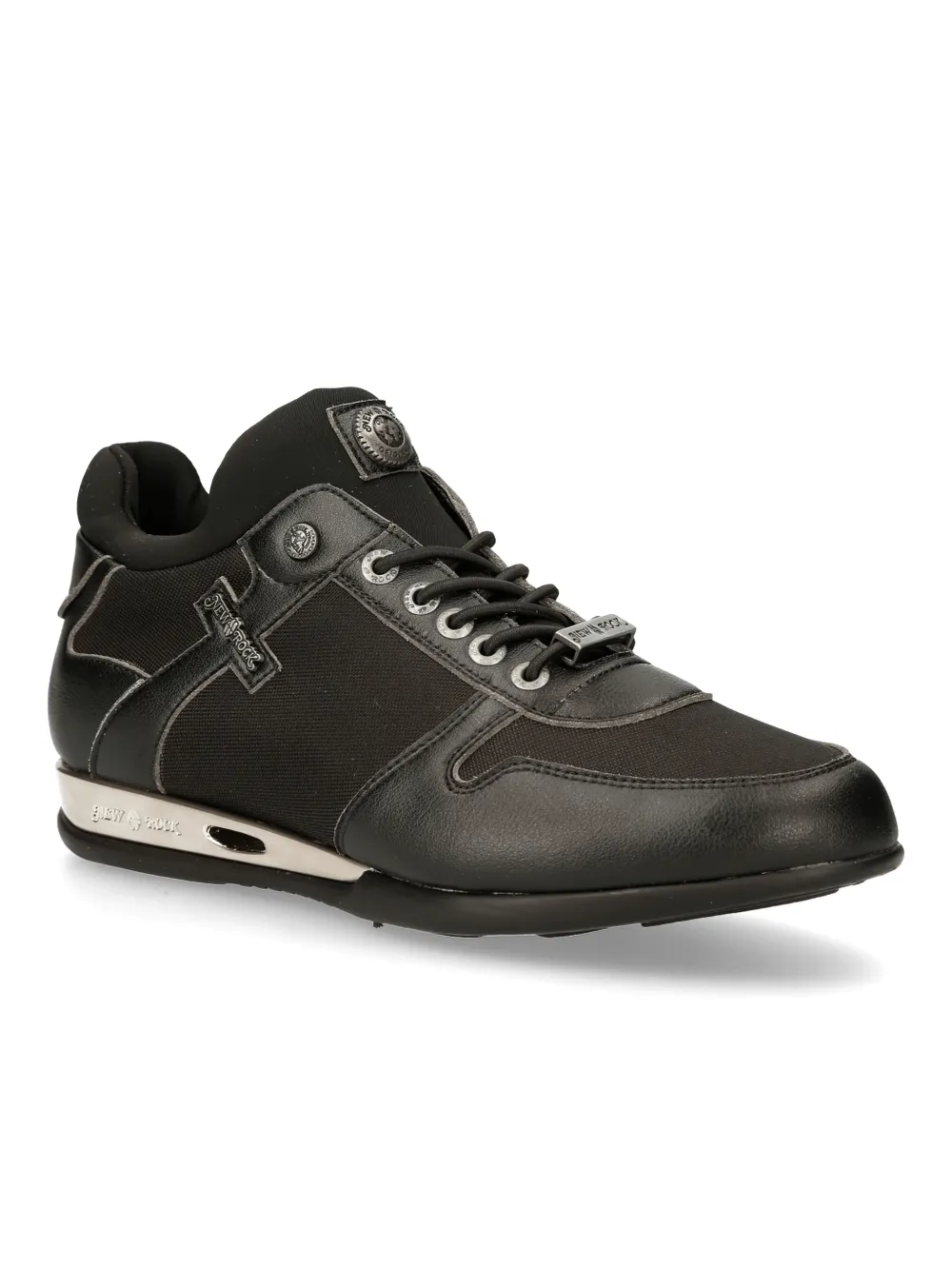 NEW ROCK Trendy Urban Black Hybrid Sneakers With Lacing