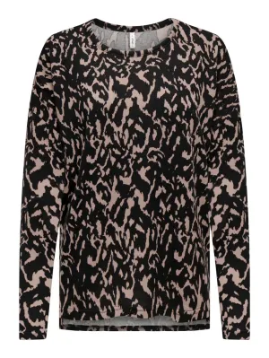 Onlana L/s Aop Top Jrs Noos - Zwart Dessin