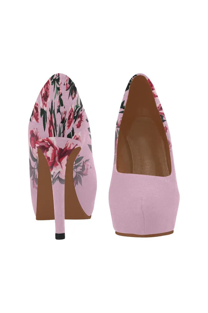 Pink Floral Heel Women's High Heels