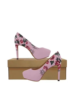 Pink Floral Heel Women's High Heels