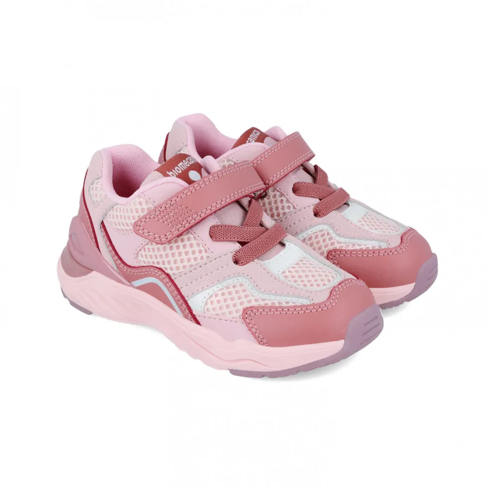 Pink mesh sports sneakers