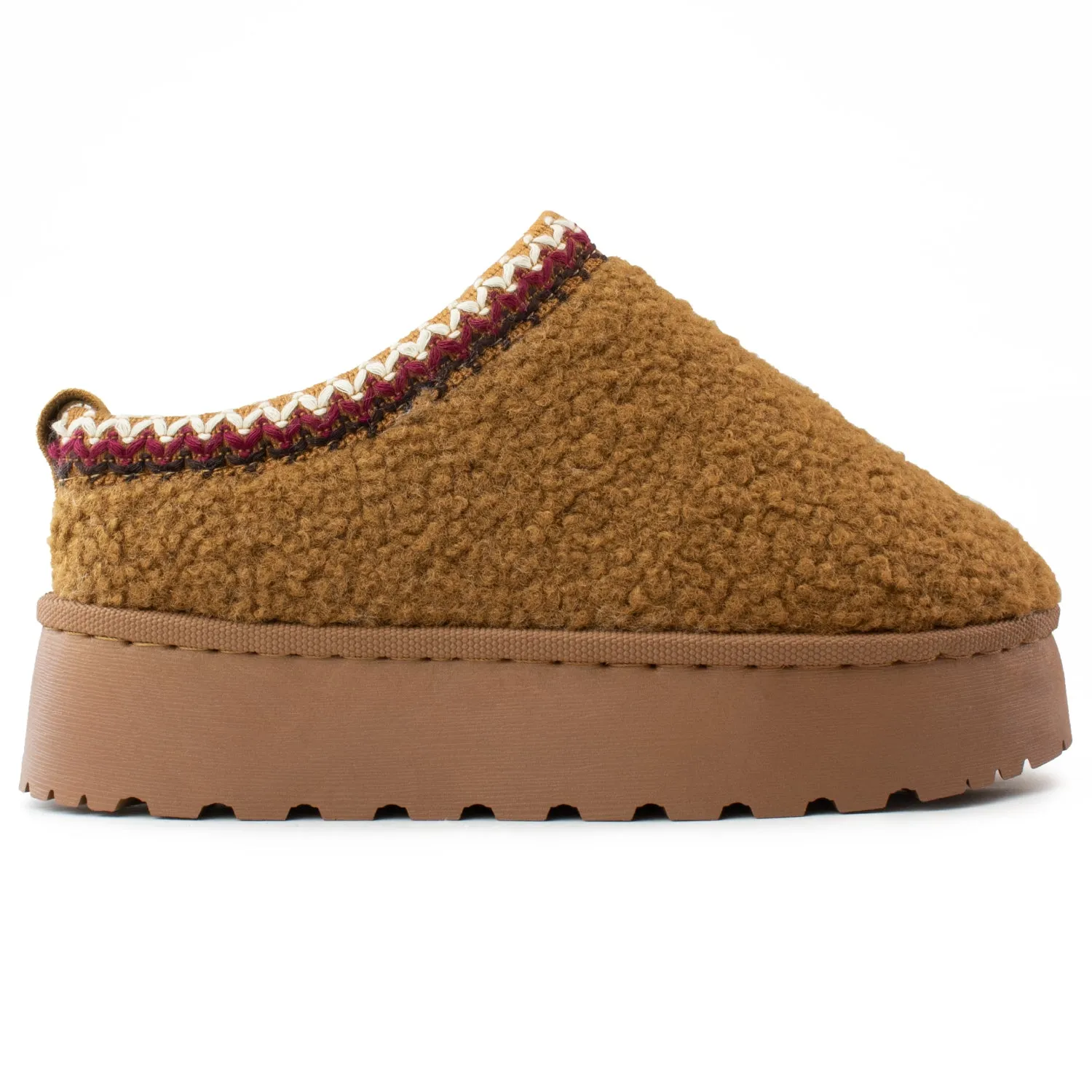 Platform Shearling Mule Clog TAN