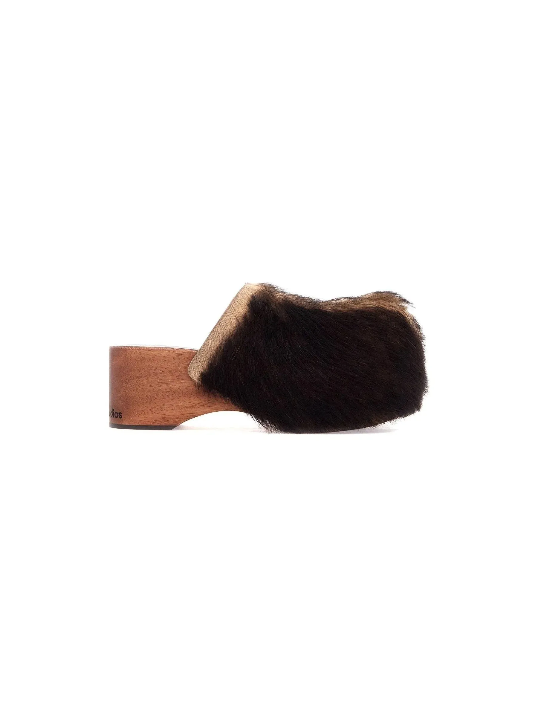 Pony Hair Wooden Clogs