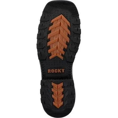 Rocky Men's Rams Horn 9" Comp Toe WP Western Work Boot -Brown- RKW0407