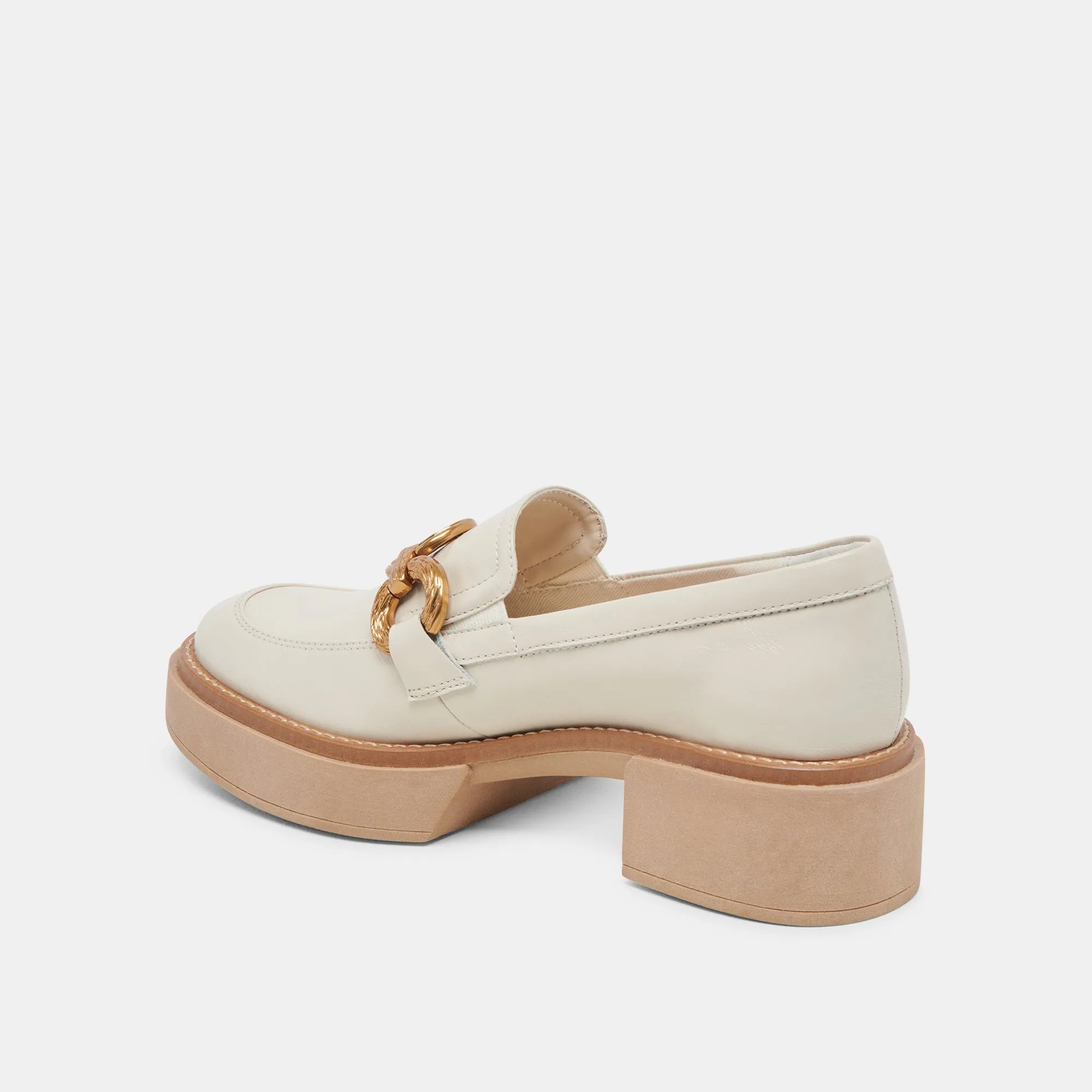 SHEENA LOAFERS IVORY CRINKLE PATENT