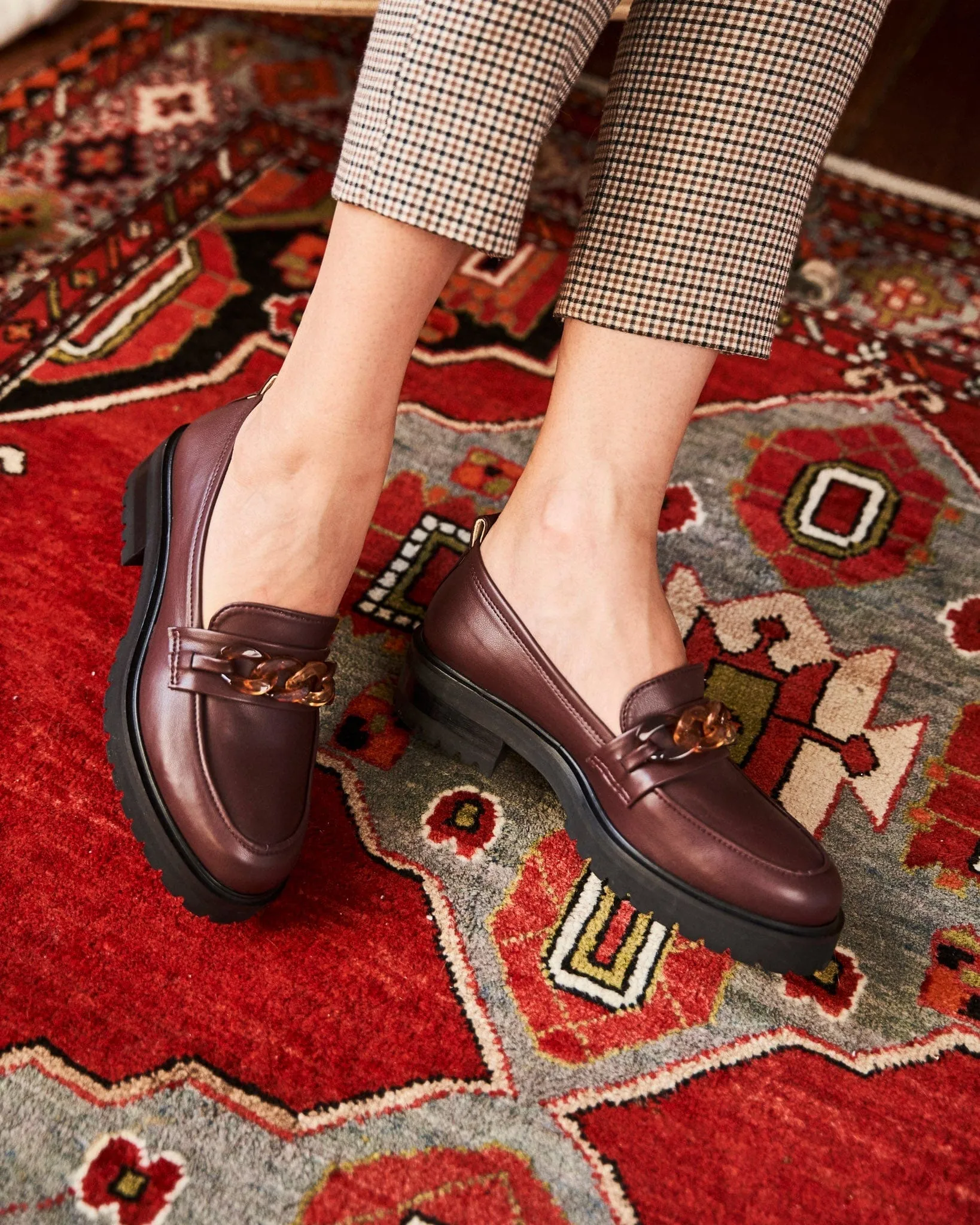 Sherlock Vegan Grain Leather Loafers | Chocolate