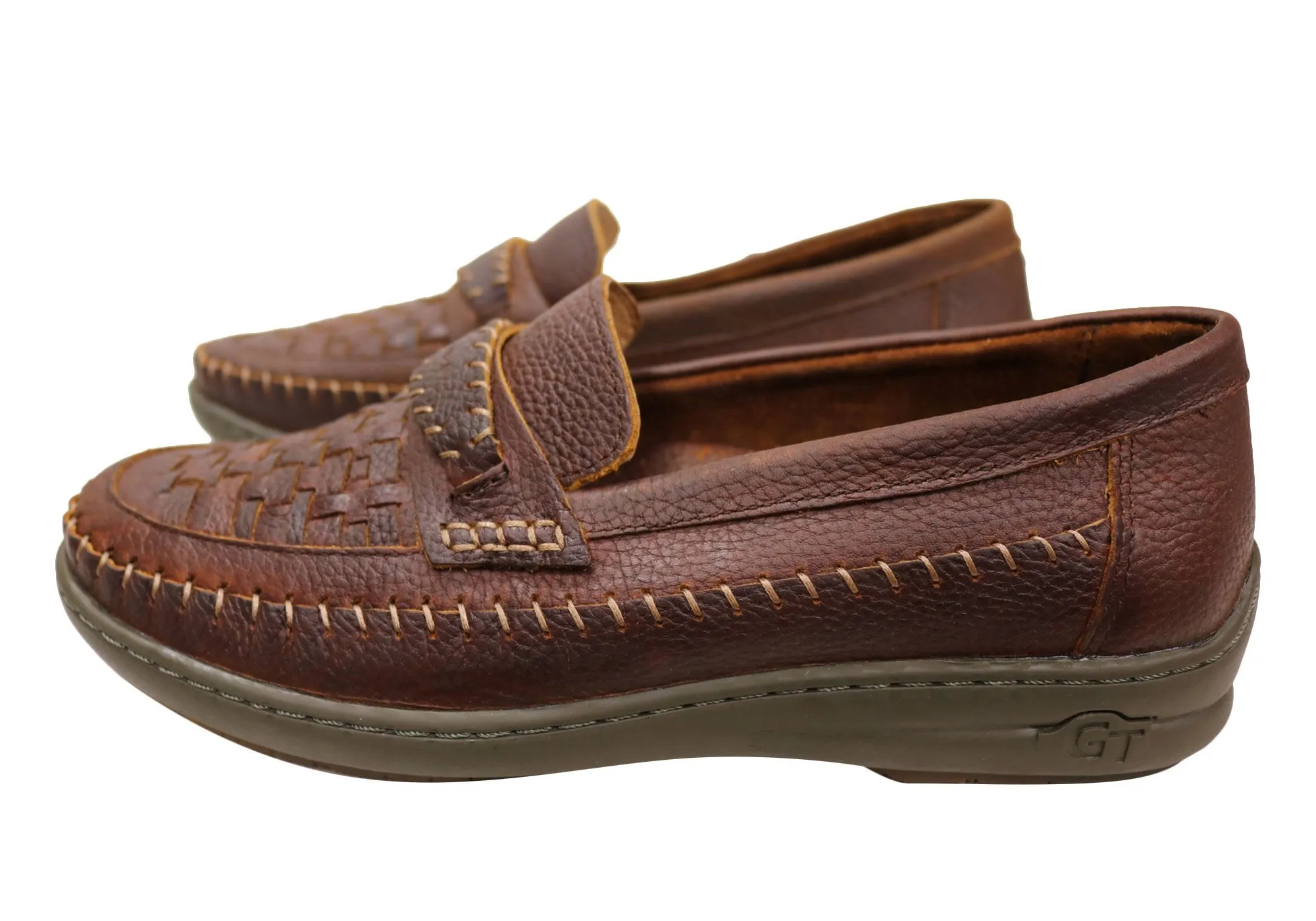 Slatters Glenelg Mens Comfort Leather Slip On Casual Shoes Moccasins