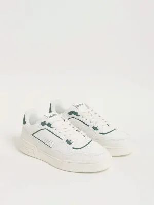 SOLEPLAY Lace-Up Green-Trim Sneakers