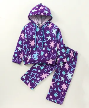 Stars Printed Hoodie Sweatshirt Pant Set