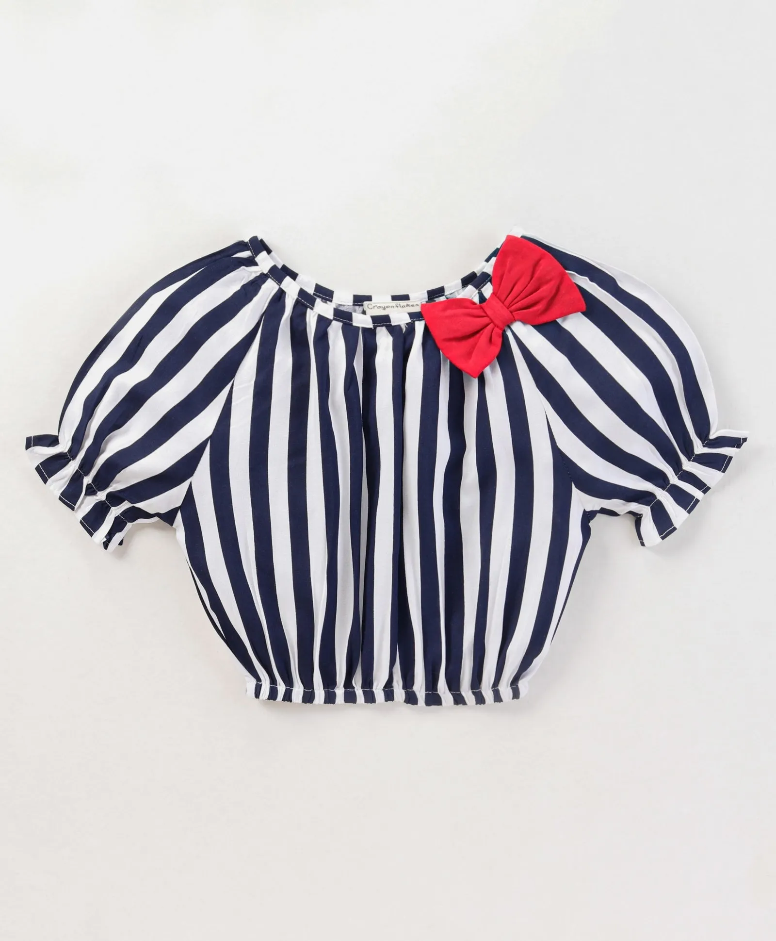 Striped Off Shoulder Top Belted Short Co ord Set