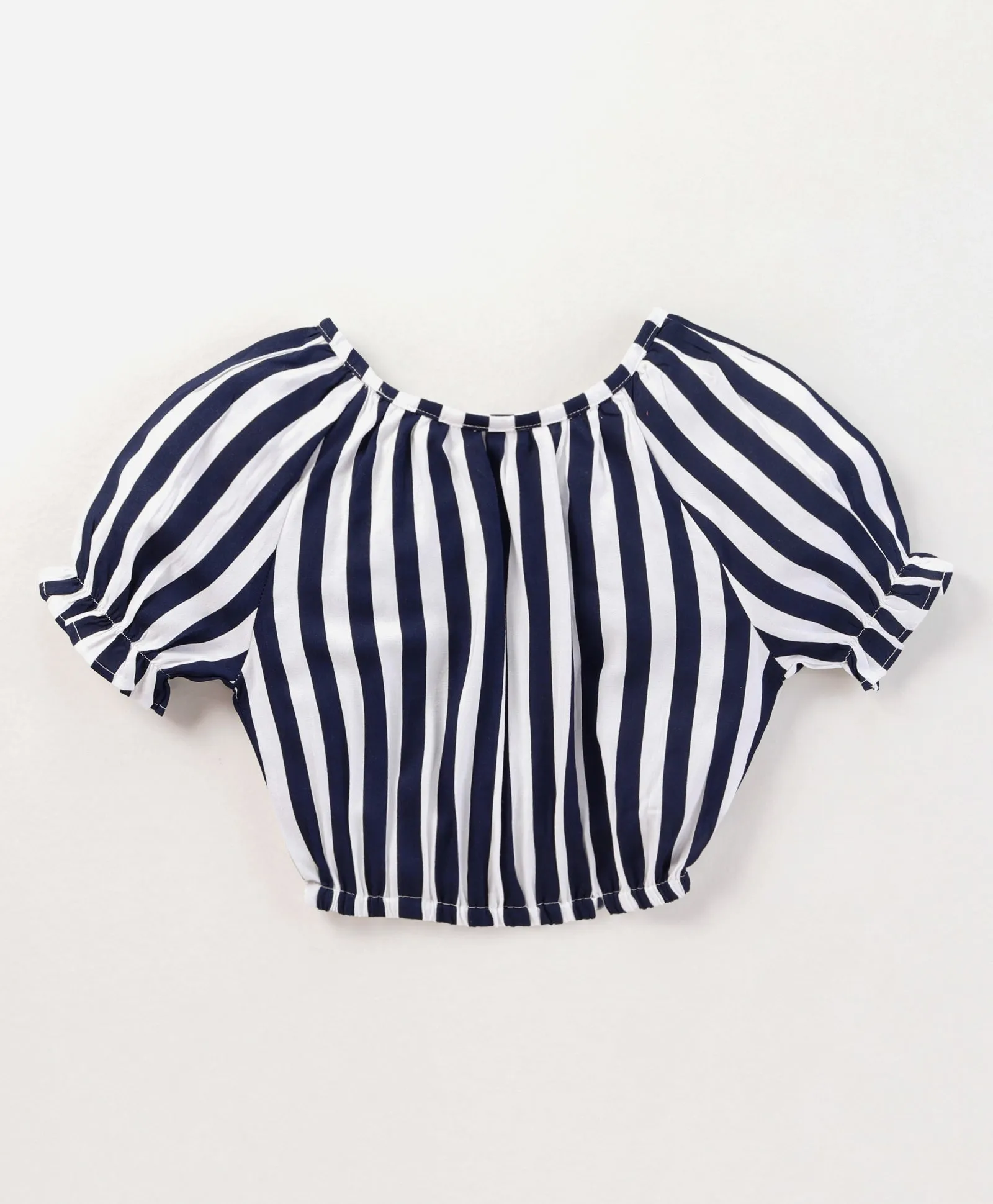 Striped Off Shoulder Top Belted Short Co ord Set