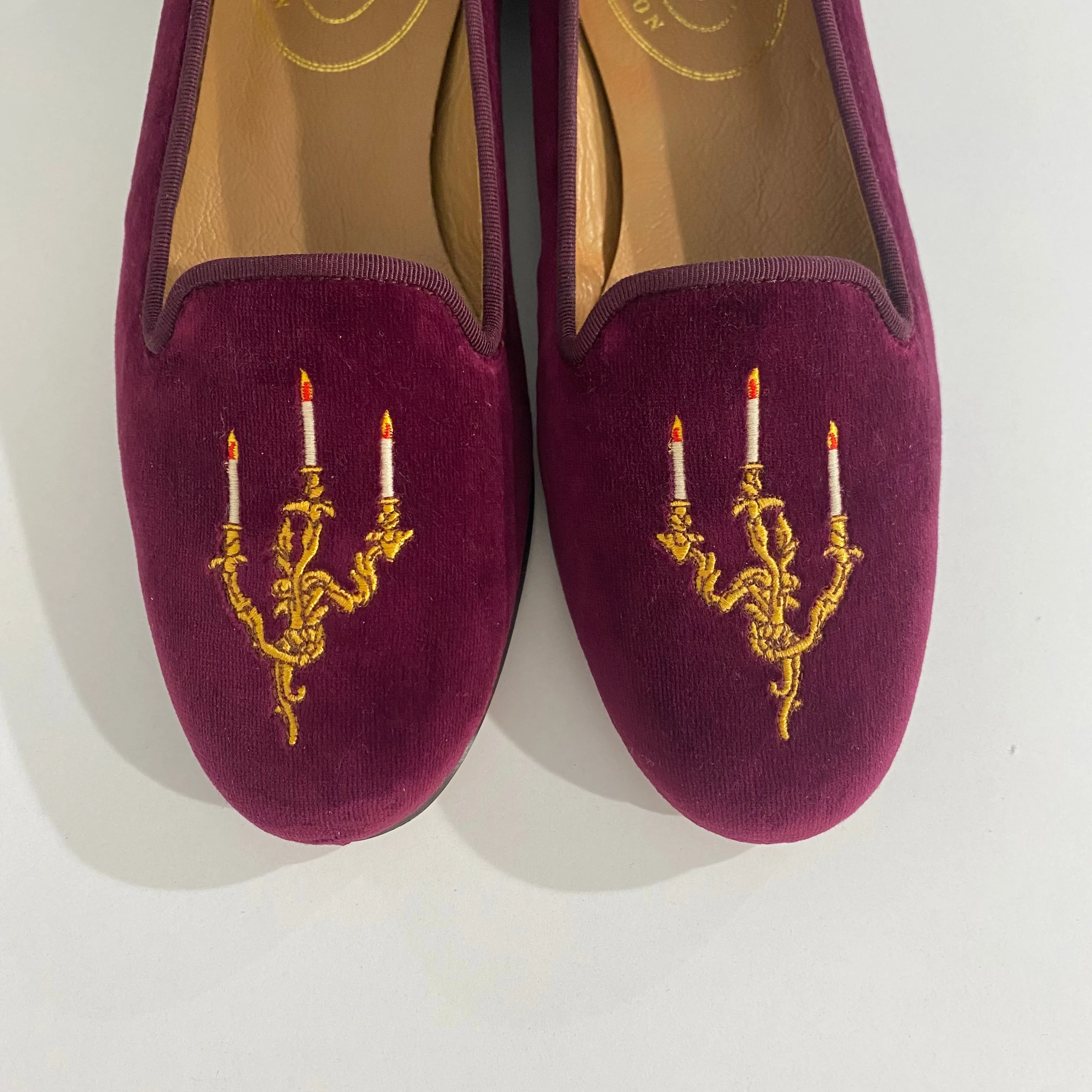 Stubbs & Wootton Velvet Candle Loafers size 10