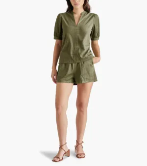 Suede Olive Faux The Record Shorts