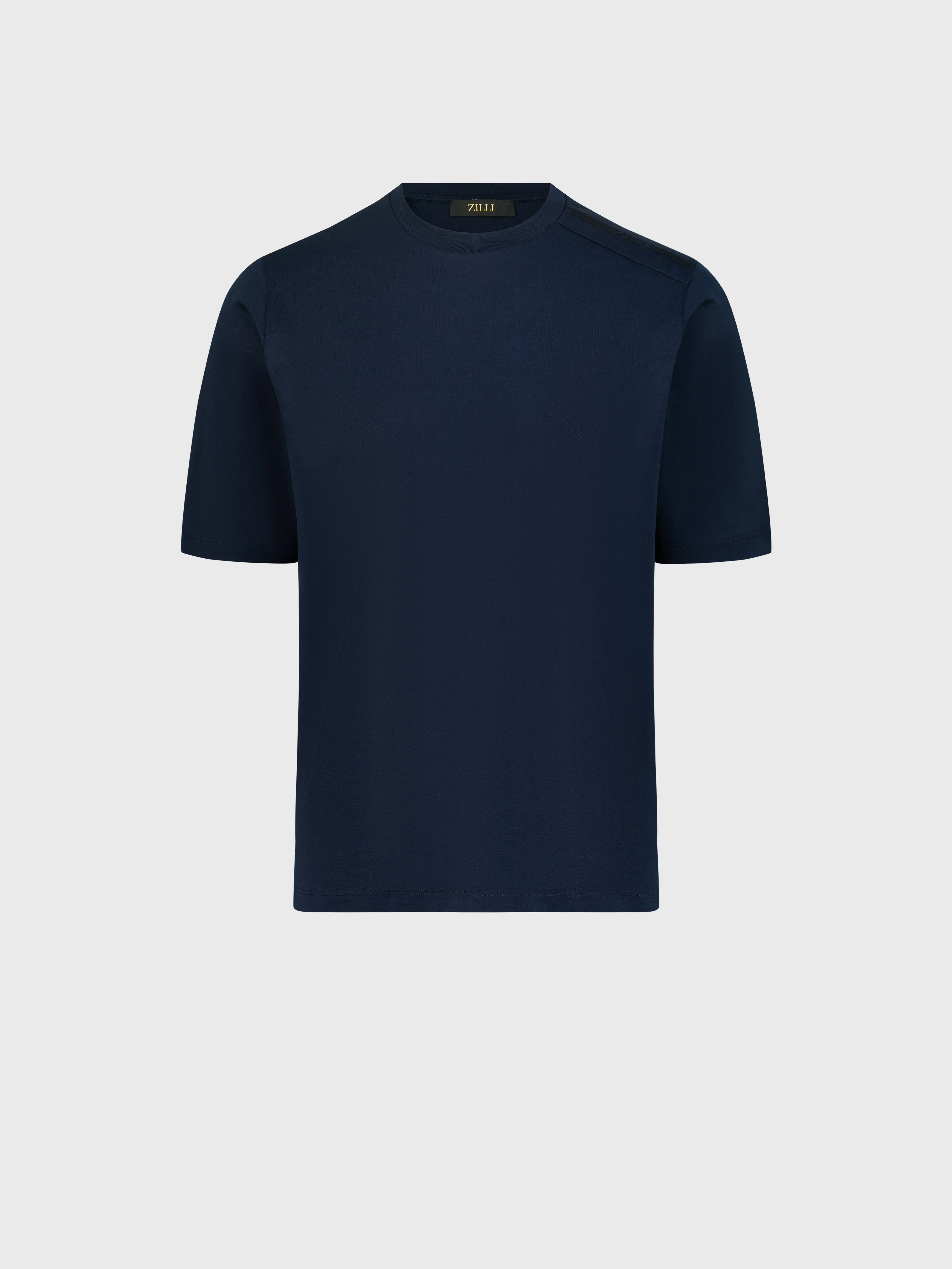 T-Shirt with Four Stripes Embroidery Dark Navy