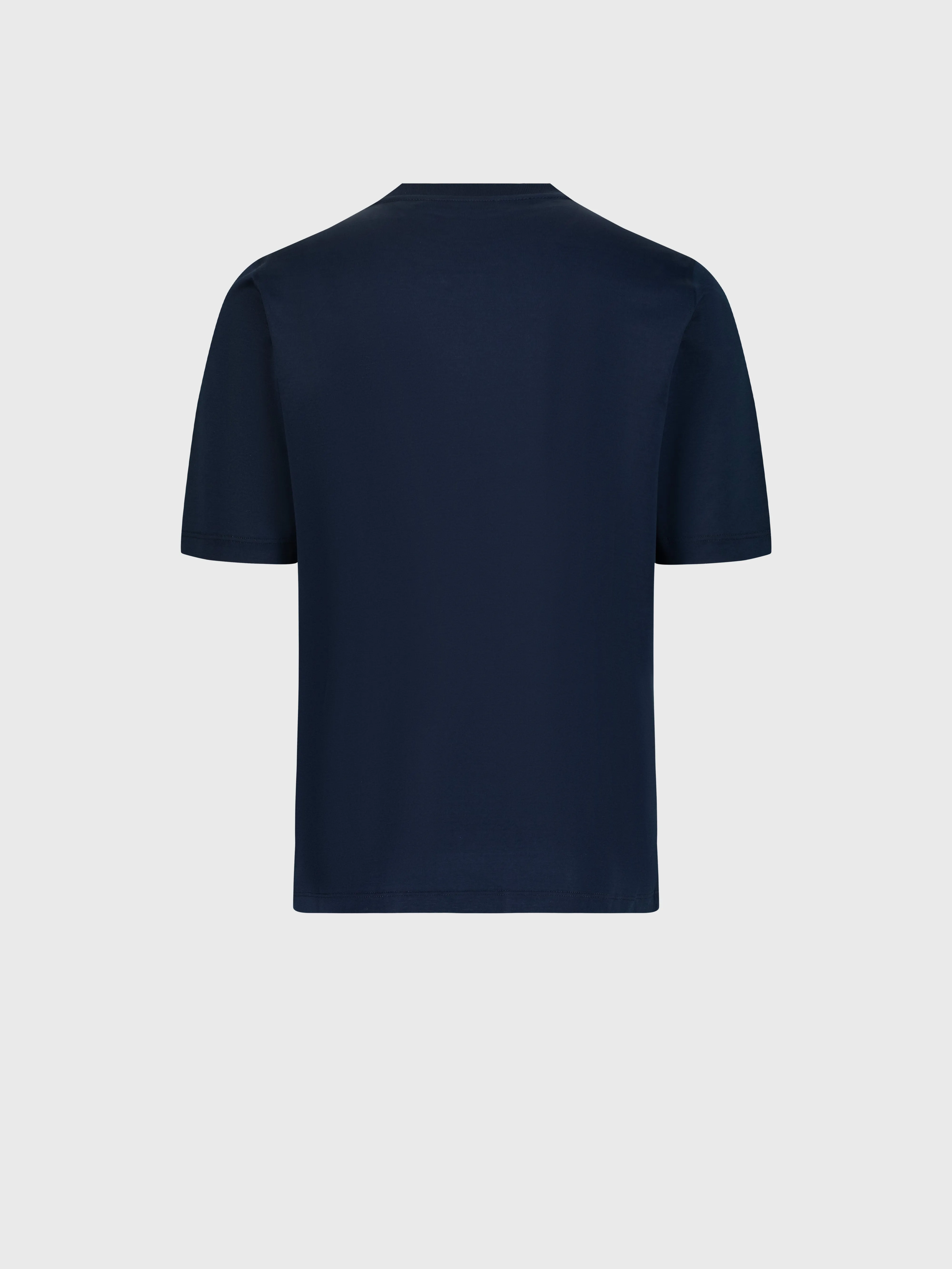 T-Shirt with Four Stripes Embroidery Dark Navy