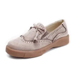 Tassel Slip On Flat Women Casual Brogue Shoes