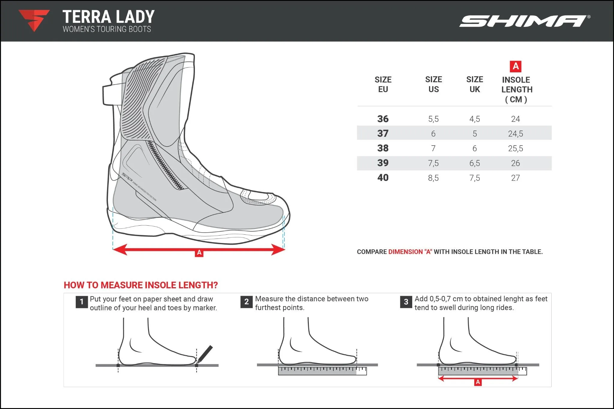 TERRA LADY - Women's Motorcycle Touring Boots