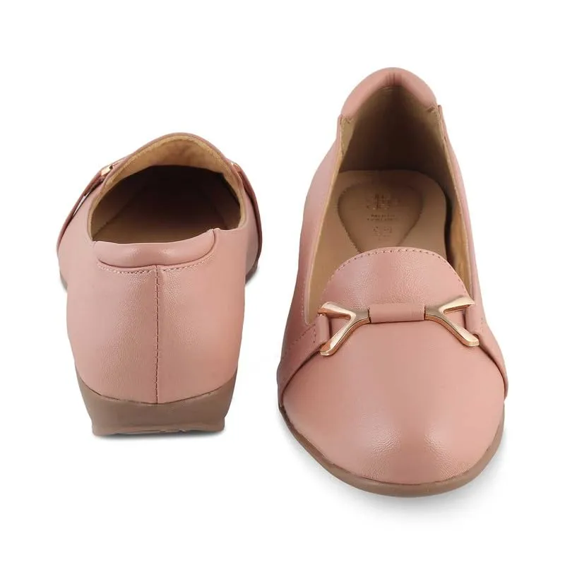 tresmode YORKY Pink Women Casual Flat Ballerina Footwear Stylish, 6 UK / 39 EU