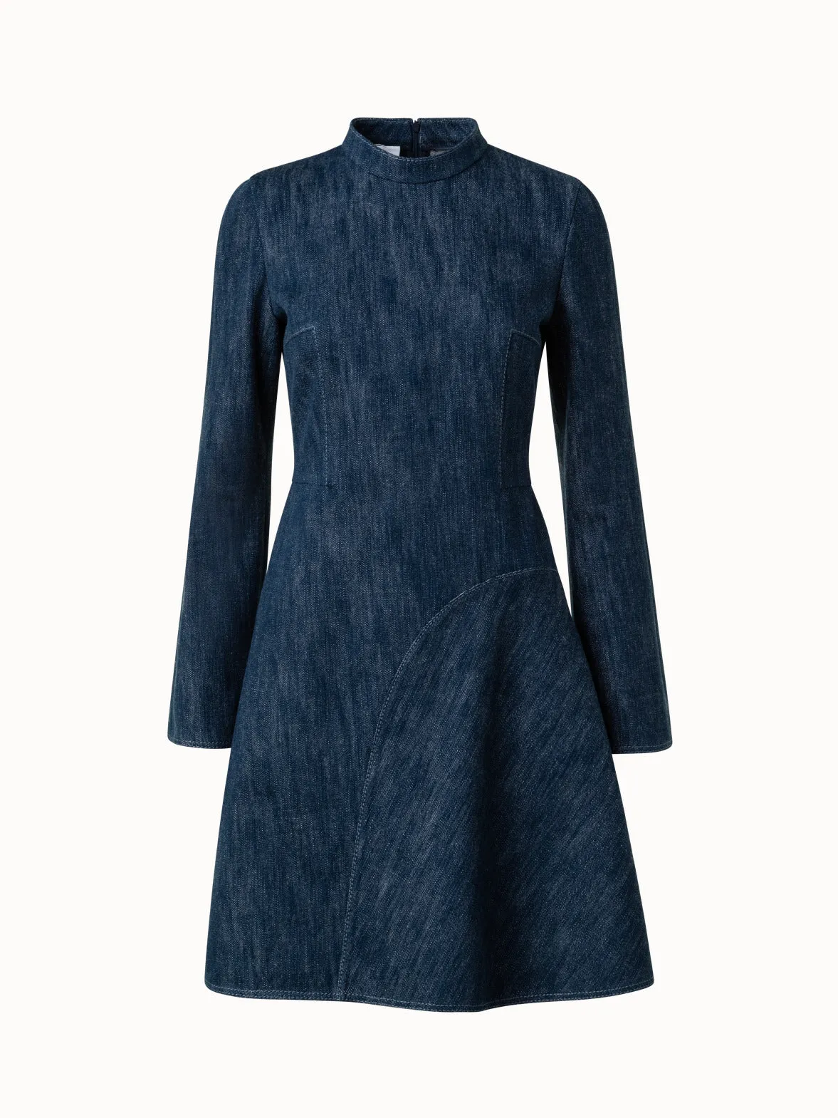 Washed Cotton Wool Blend Denim Dress