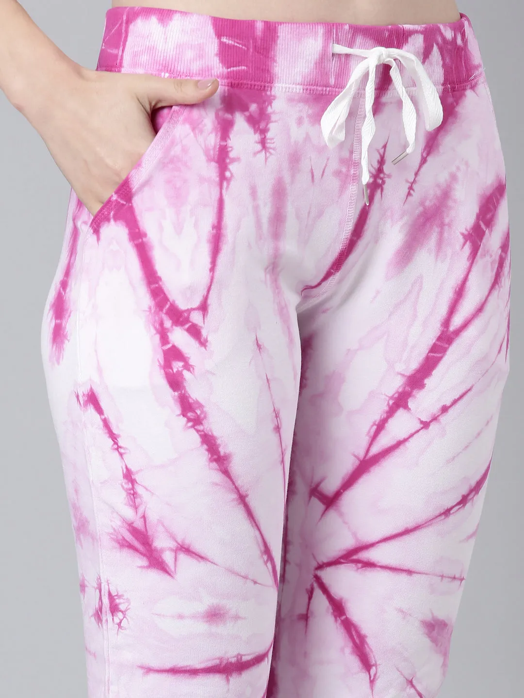 Women Pink Tie Dye Tracksuit