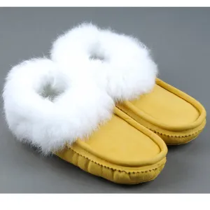 Women's Buttersoft Cowhide Rabbit Trim Moccassin