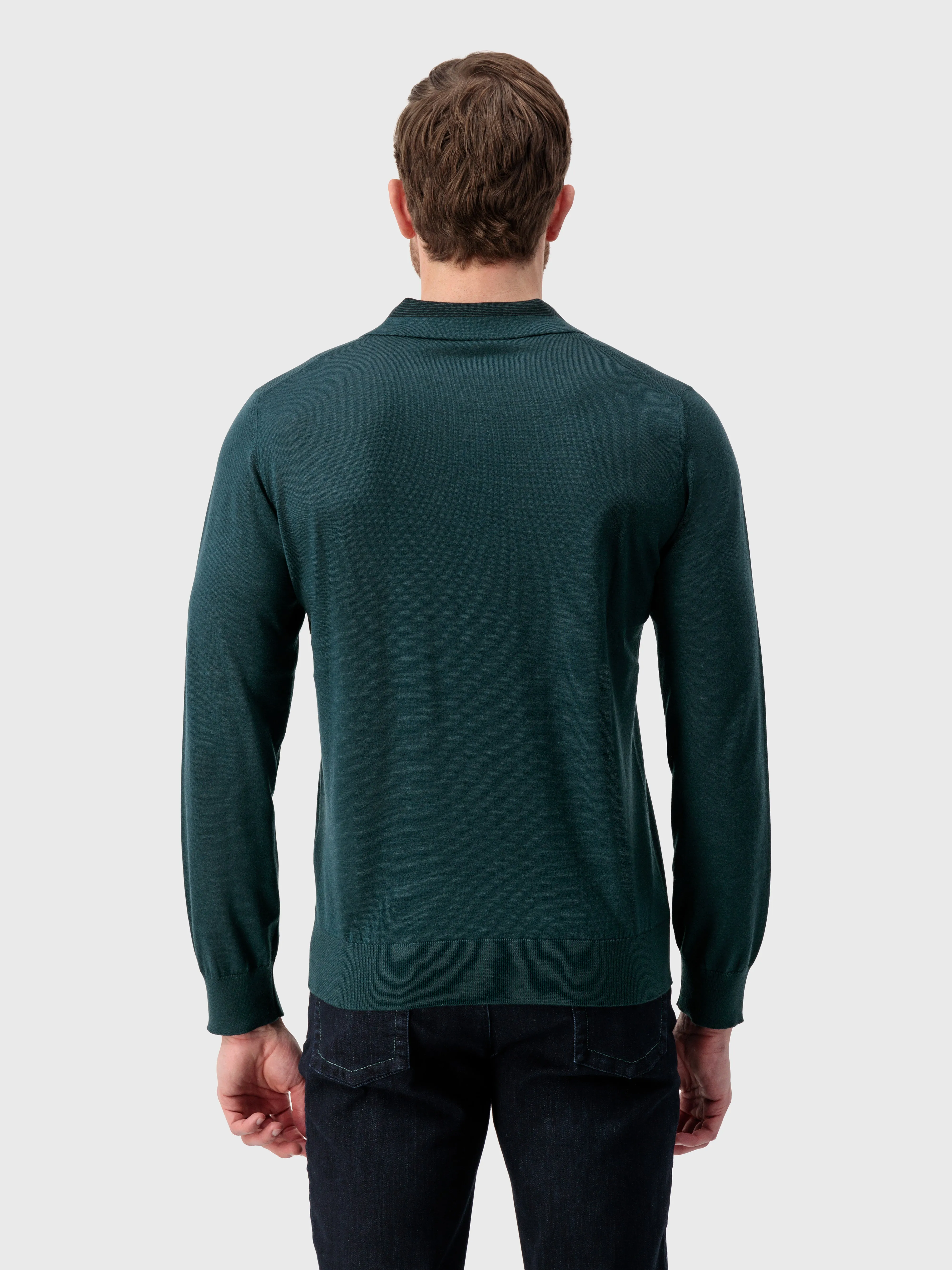 Zipped Polo Shirt Dark Green