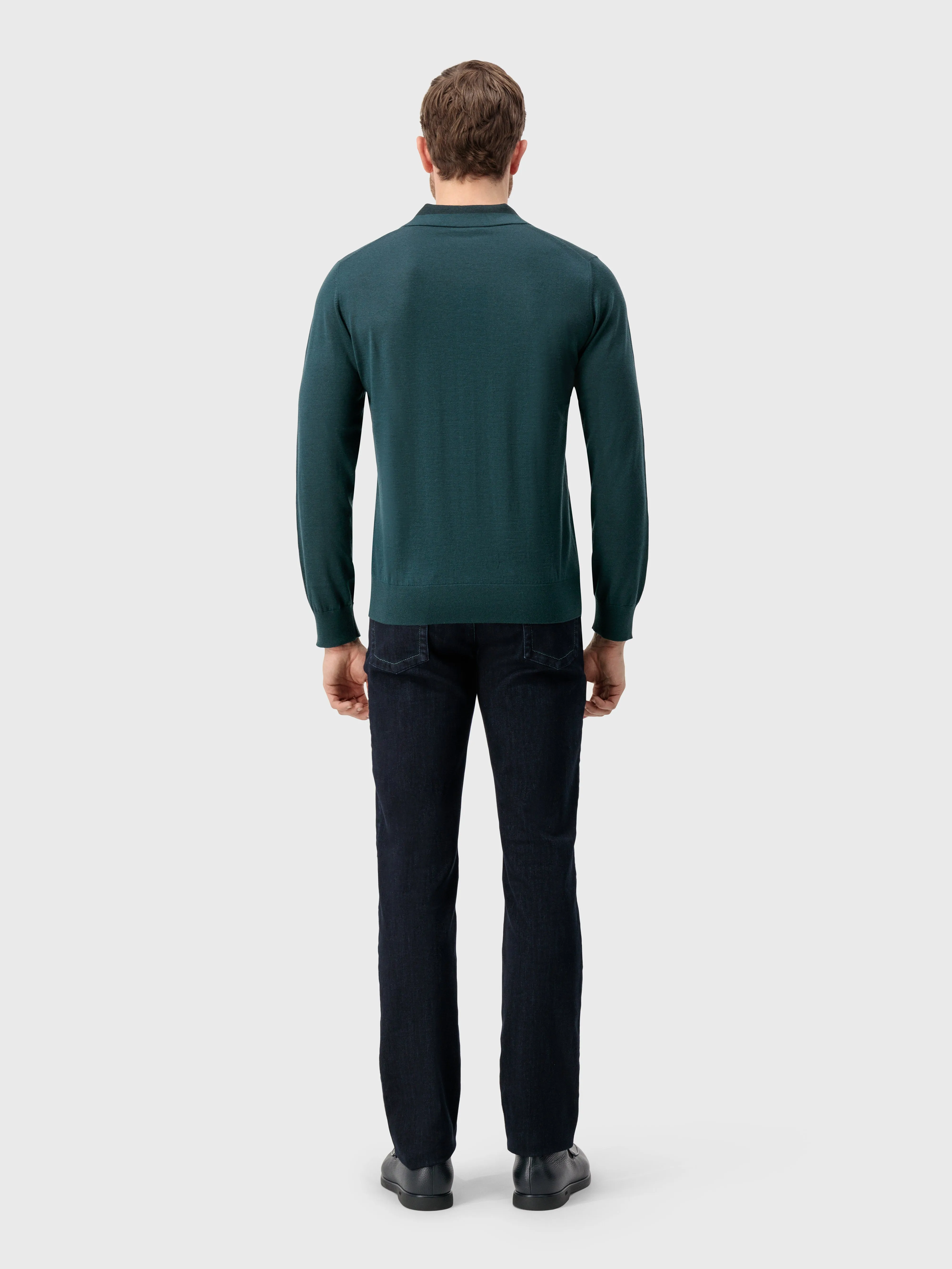 Zipped Polo Shirt Dark Green